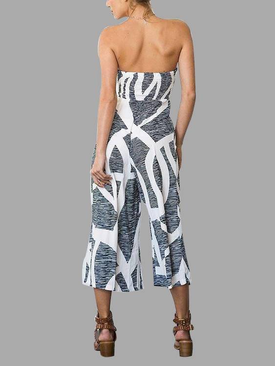 Off Shoulder Random Print Jumpsuit - Landing Closet