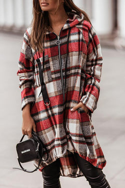 Trend Forecast Plaid Hooded Coat