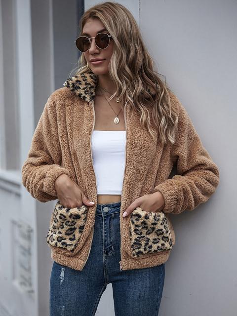 Leopard Print Fluffy Coat