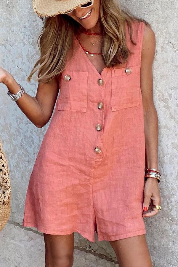 Splendor Summer Cotton Pocketed Romper