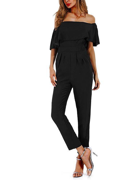 Tiered Off Shoulder Jumpsuit