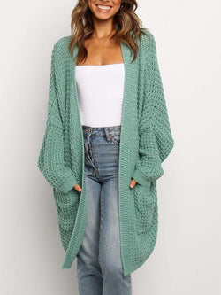 Loose Solid Color Pocket Cardigan