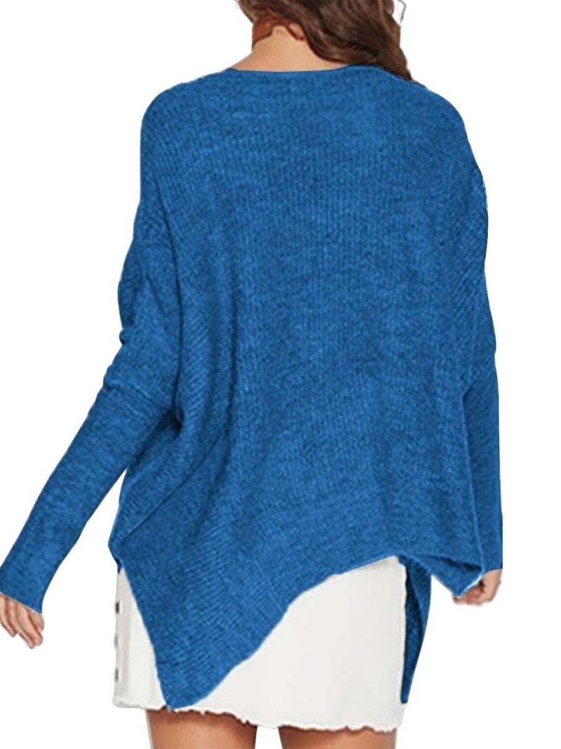 Aquamarine Casual Loose Zipper Sweater - Landing Closet