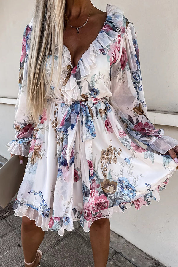 Create Your Dream Life Floral Ruffle Dress