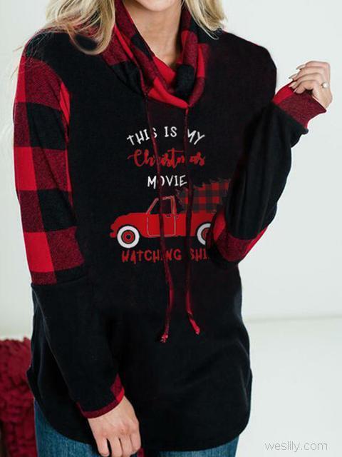 Halloween Plaid Stitched Sweatshirt