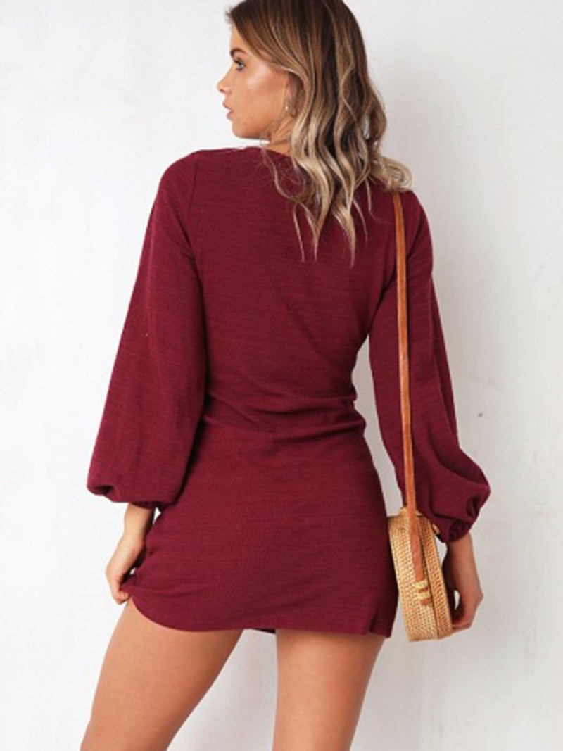 Casual Bodycon Long Sleeve Mini  Dress - Landing Closet