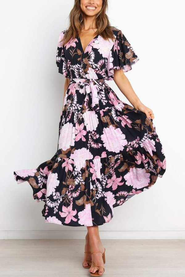 Sunshine Grace Floral Midi Dress