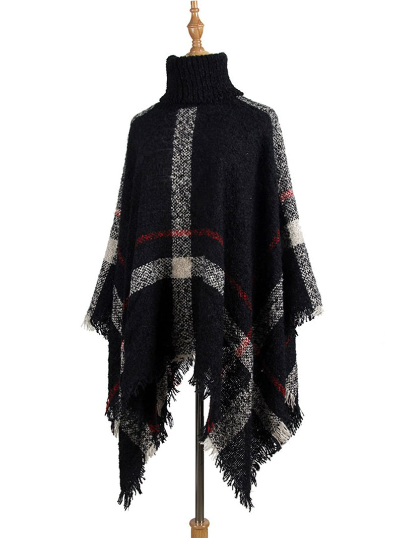 High Collar Tassel Cloak Loose Free Size Sweater