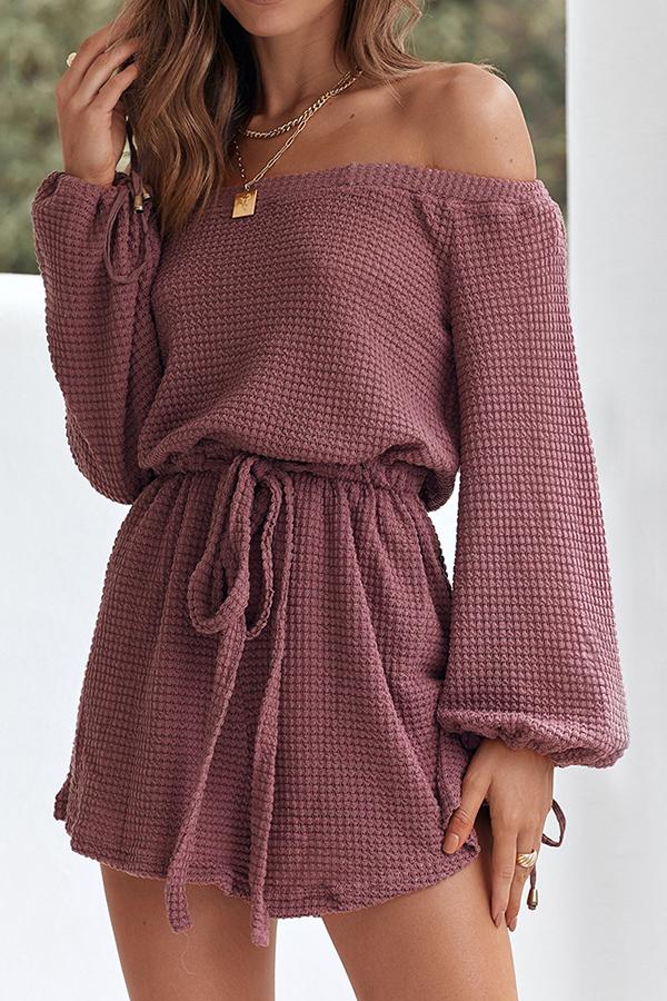 My Oasis Off The Shoulder Waffle Romper