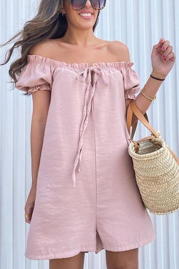 Winsome Ruffle Strapless Romper