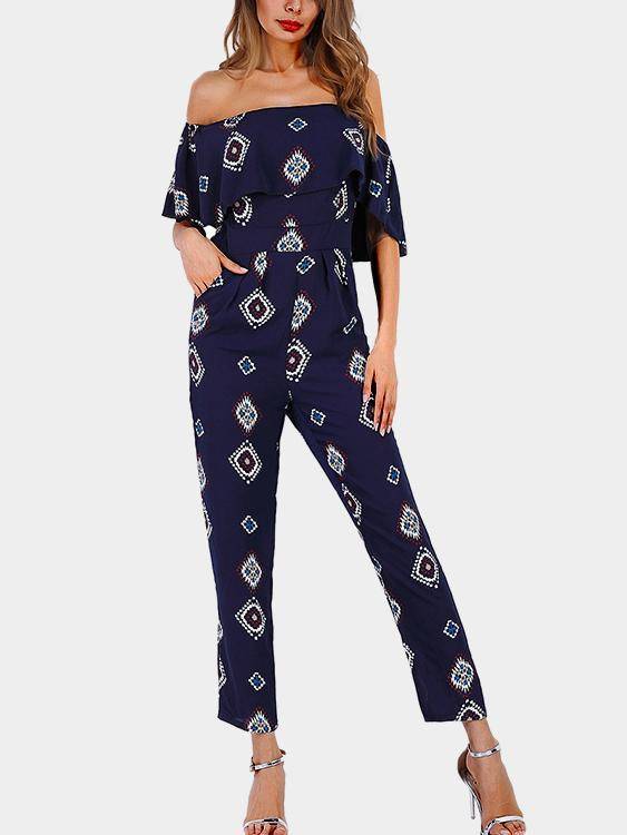 Tiered Off Shoulder Jumpsuit