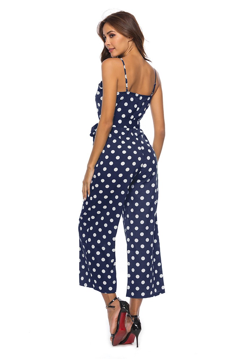 Straps Polka Dot Loose Jumpsuit