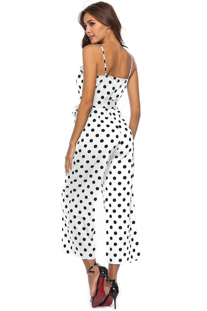 Straps Polka Dot Loose Jumpsuit