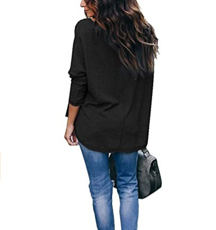 Off Shoulder Batswing Sleeve Loose Pullover Sweater