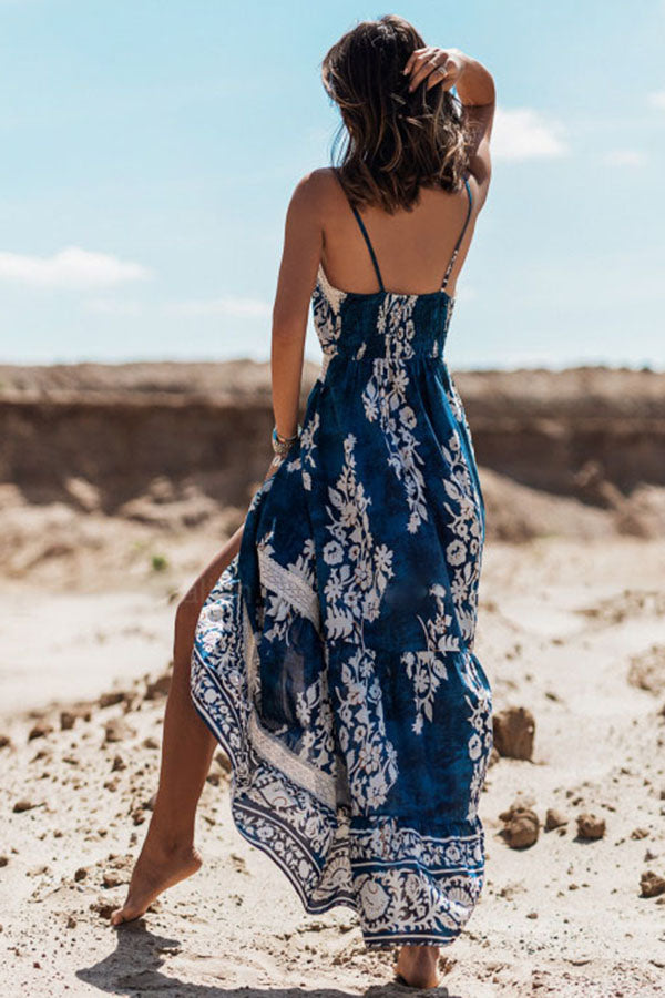 Unseen Beauty Lace Patchwork Floral Maxi Dress