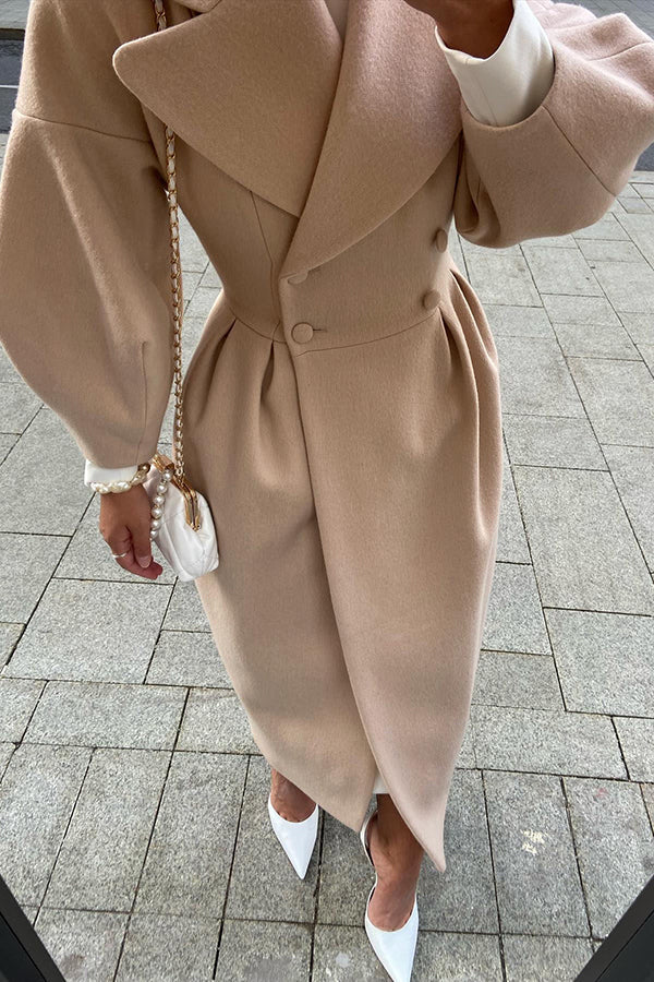 Winter Glam Contour Turndown Collar Maxi Coat