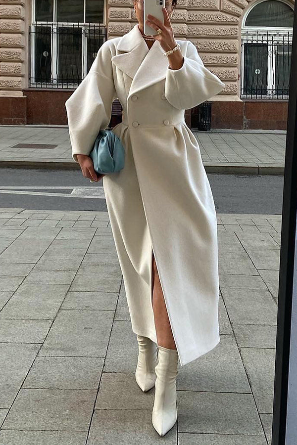 Winter Glam Contour Turndown Collar Maxi Coat