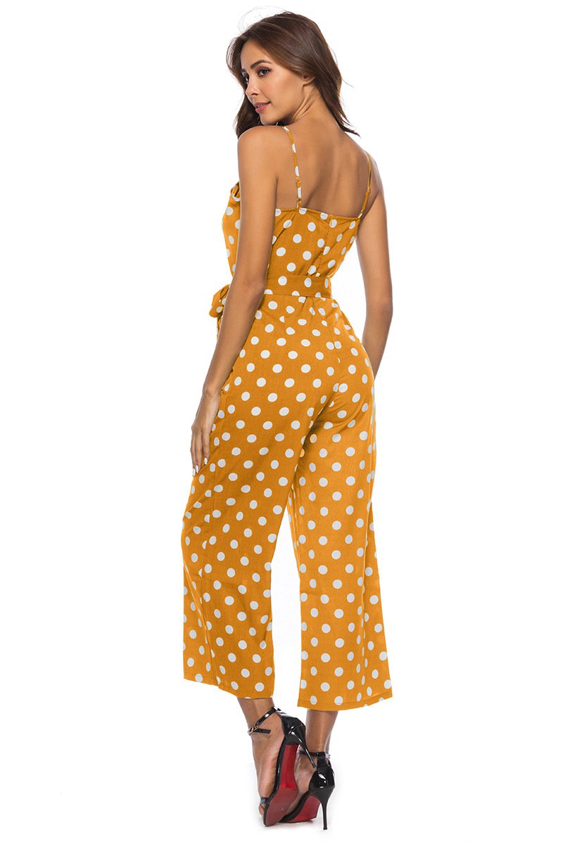 Straps Polka Dot Loose Jumpsuit