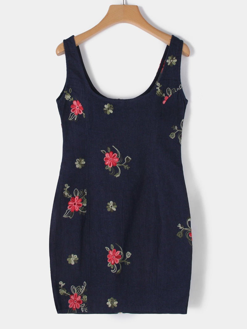 Two Pockets Sleeveless Mini Dress