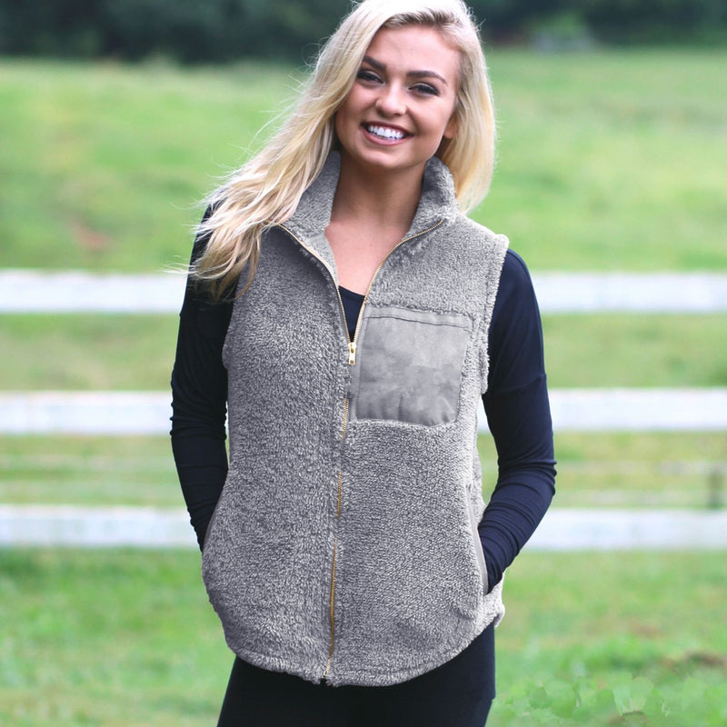 Fall Warm Zipper Vest with Pockets - Landing Closet