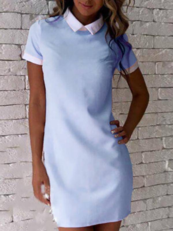 Mini Dress With Short Sleeves - Landing Closet