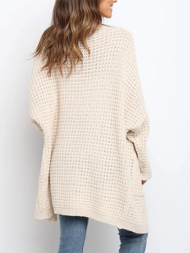 Loose Solid Color Pocket Cardigan