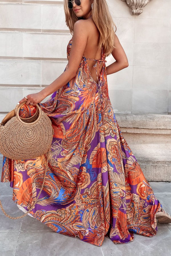 Summer Bliss Mixed Floral Print Vacation A-line Dress