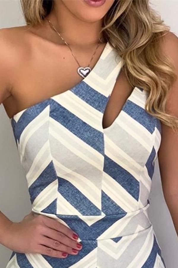 Bevin Hollow One Shoulder Casual Romper