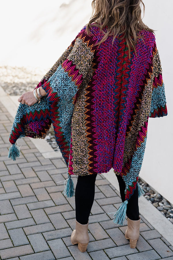 Boho Crochet Kimono With Tassels