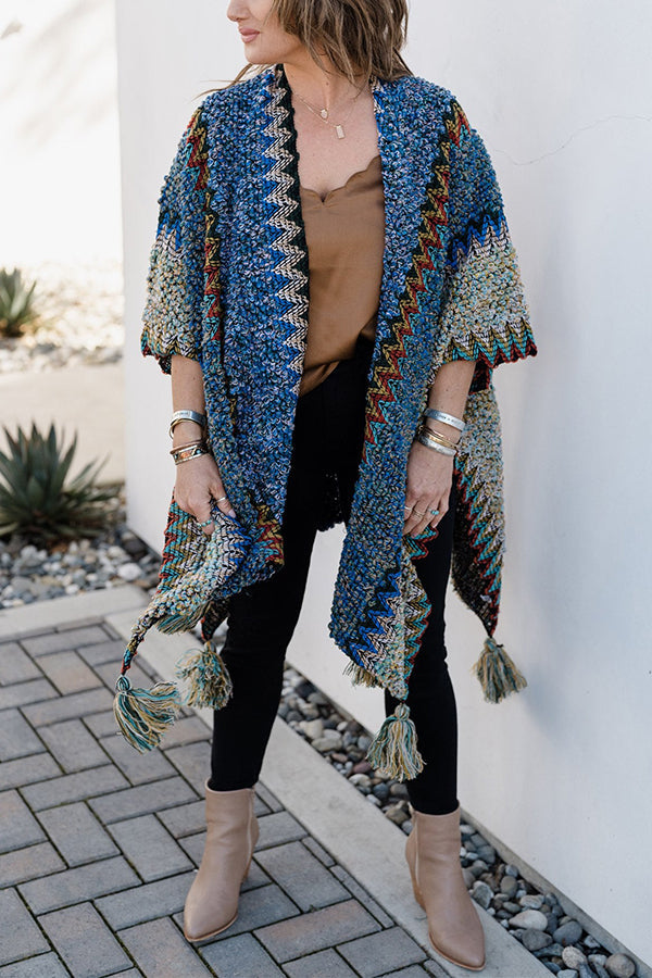 Boho Crochet Kimono With Tassels