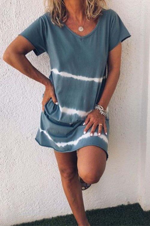 Beach Tie Dye Casual Mini Dress