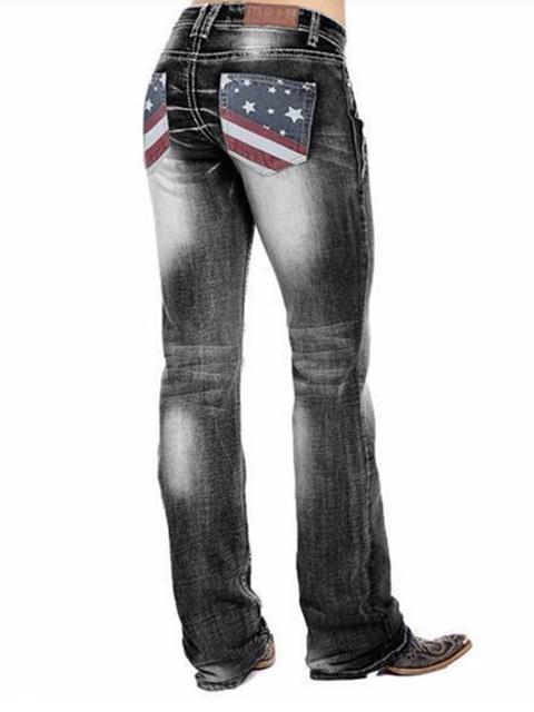 American Flag Stretch Washed Jeans