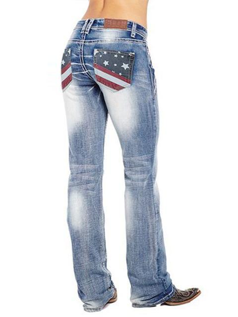 American Flag Stretch Washed Jeans