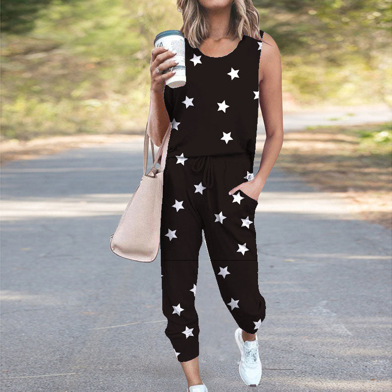 Sleeveless Casual Jumpsuit Romper with Pockets