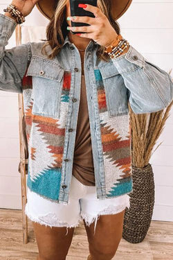 Smokey Mountain Aztec Denim Jacket