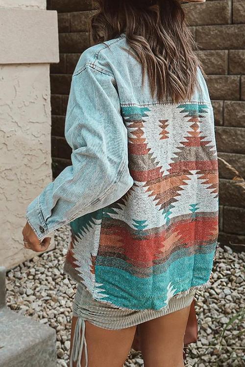 Smokey Mountain Aztec Denim Jacket