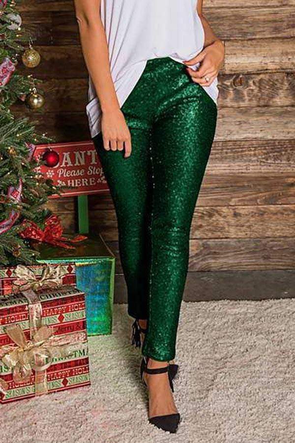 Sequinned Skinny Pants