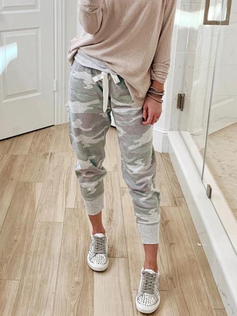 Camo Pattern Drawstring Pants