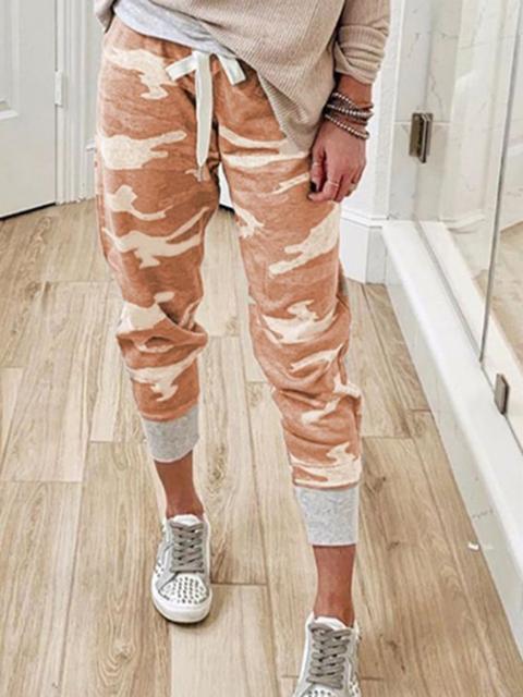 Camo Pattern Drawstring Pants