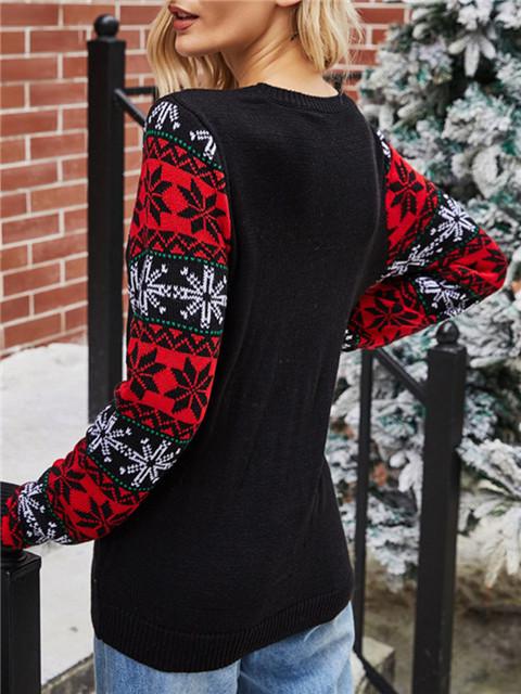 Christmas Santa Embroidered Sequin Sweater