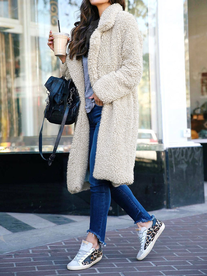 Women Fluffy Long Coat Outwear