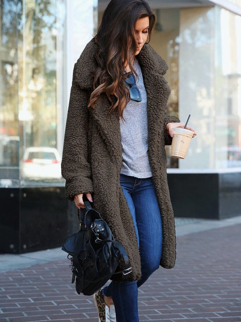 Women Fluffy Long Coat Outwear