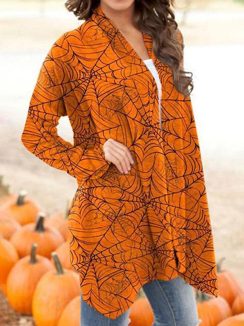 Halloween Spider Web Print Cardigan