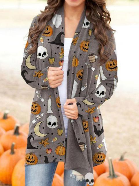 Halloween Pattern Printed Cardigan