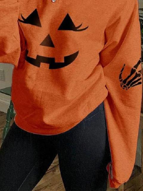 Halloween Lantern Pumpkin Pattern Sweatshirt