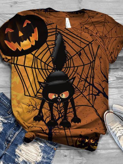 Halloween Pattern Print T-shirt