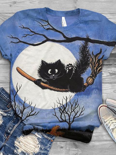 Halloween Pattern Print T-shirt