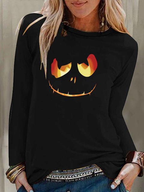 Halloween Pumpkin Lantern Print Top