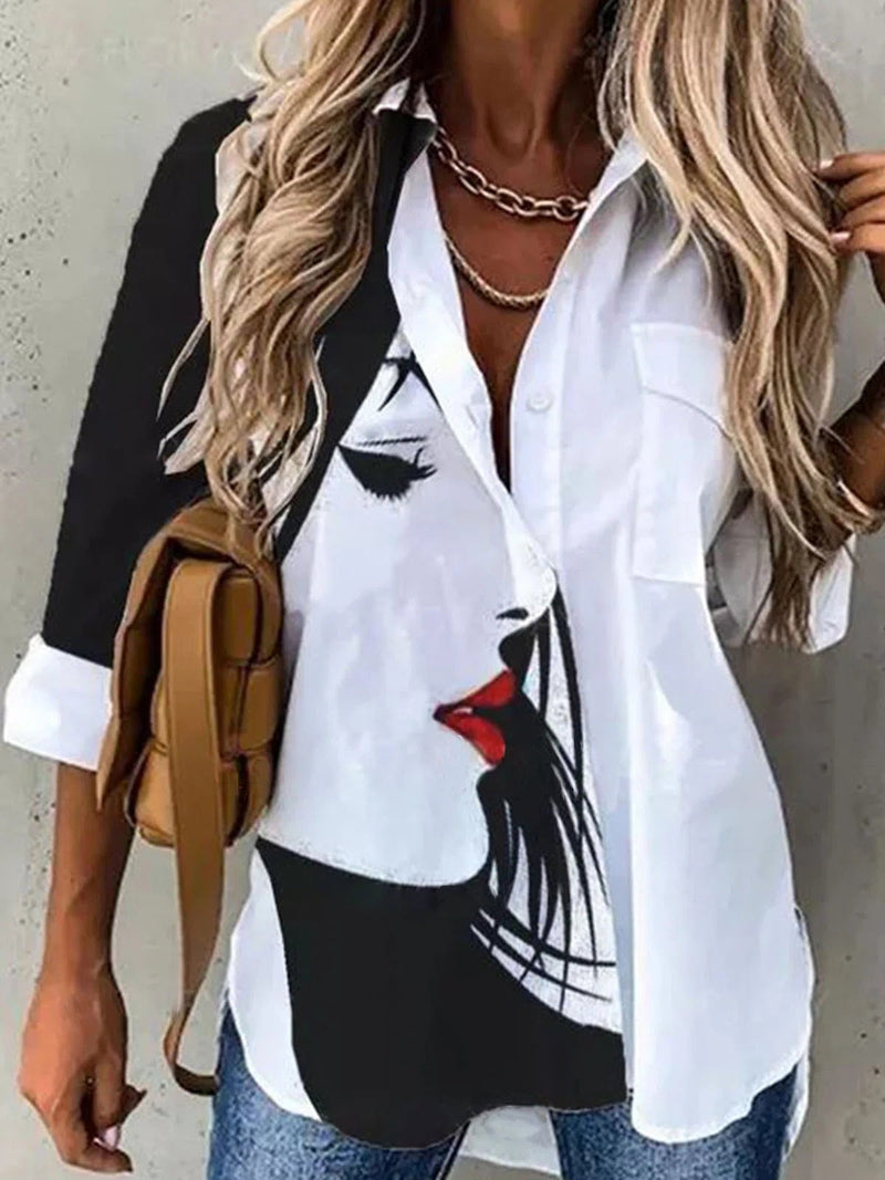 Women's Printed Elegant long-sleeve Shirt