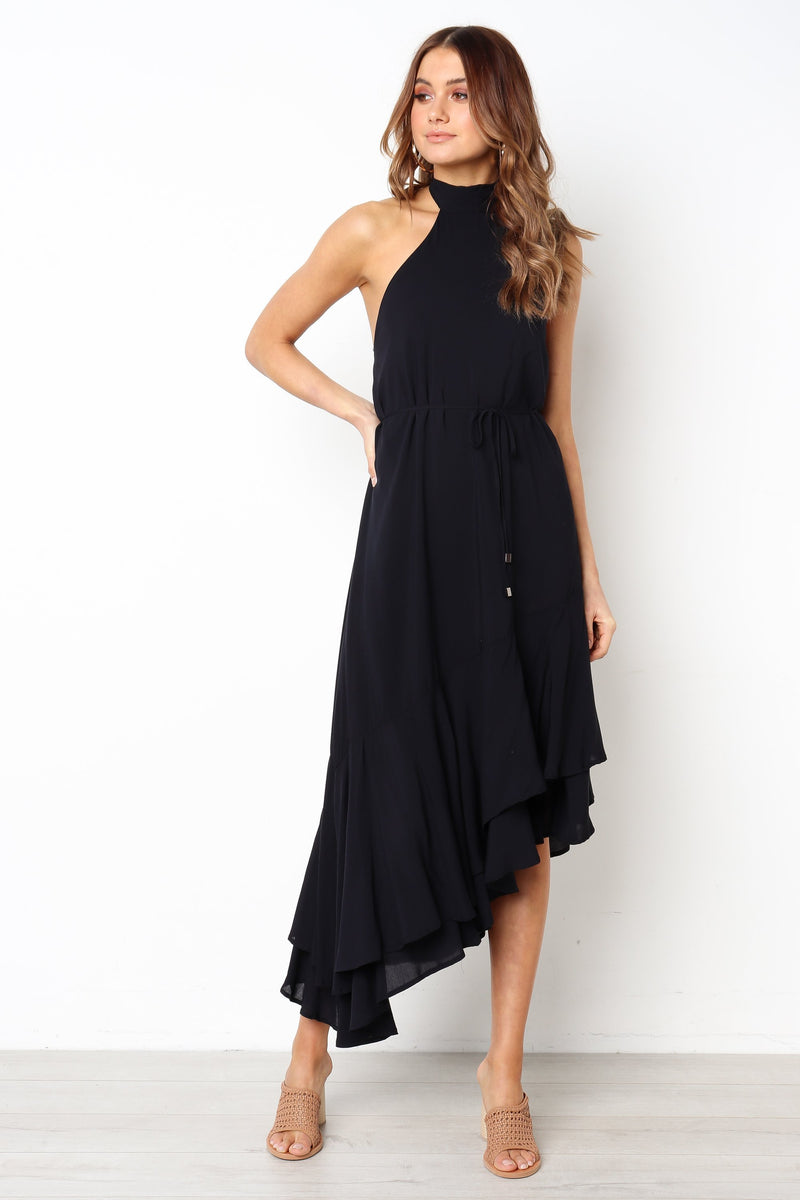 Backless Irregular Hem Granada Midi Dress - Landing Closet